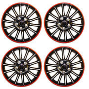14" Inch Lightening Sports Wheel Cover Trim Set Black With Red Ring Rims (4Pcs) Streetwize  - Dynamic Drive