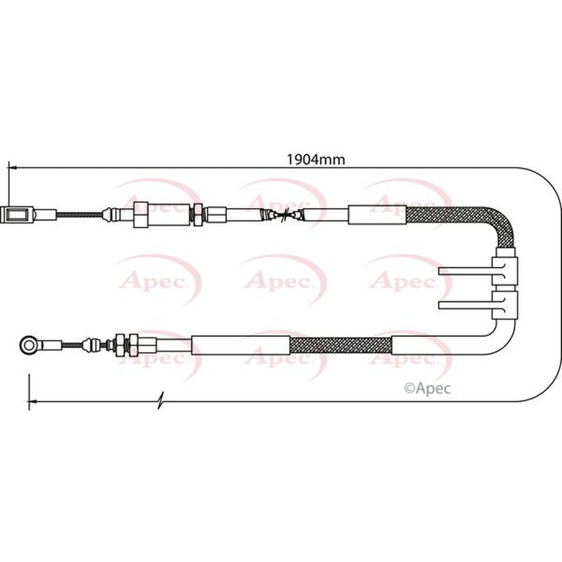 Apec Handbrake Cable Front fits Citroën Relay III 2006-2020 2.0 2.2 3.0