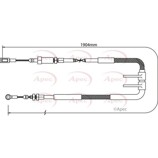 Apec Handbrake Cable Front fits Citroën Relay III 2006-2020 2.0 2.2 3.0