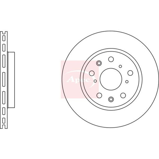 Apec 2 x Vented Brake Discs fits Suzuki Swift III 2005-2015 1.3 1.6