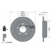 Textar 2 x Solid Rear Brake Discs 92271503-x2