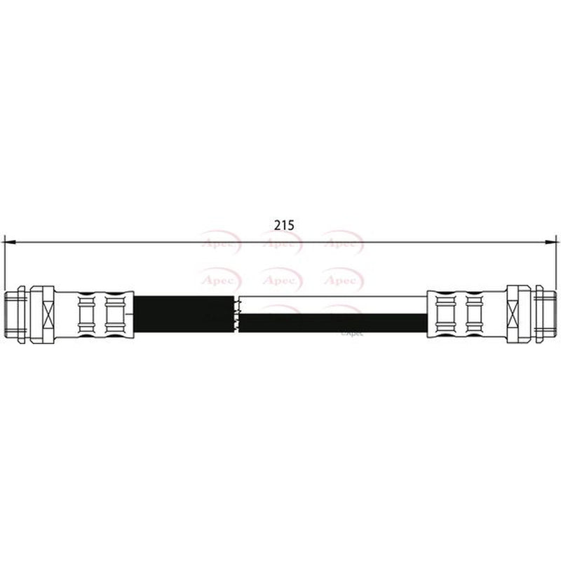 Apec Brake Hydraulic Hose Line Rear fits Audi A2 2000-2005 1.2 1.4 1.6