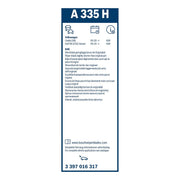 Bosch Wiper Wiper Blade 330mm — A335H fits Ford Tourneo Connect 2022-2024