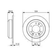 Bosch Rear Brake Solid Discs & Pads fits Kia Sedona 2006-2015 2.2 2.7 2.9