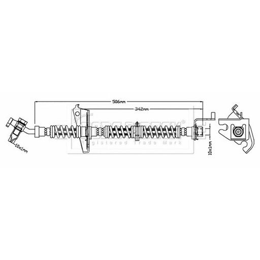 Borg & Beck Brake Hydraulic Hose Line Lower BBH6803