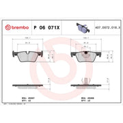 Brembo 4 x Rear Brake Pad Set fits BMW 1 Sports Hatch 2011-2019