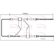 Apec Handbrake Cable Left Rear fits Ford Transit 1991-2000 2.0 2.5