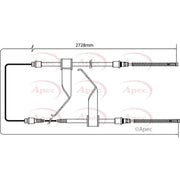 Apec Handbrake Cable Right Rear CAB1173