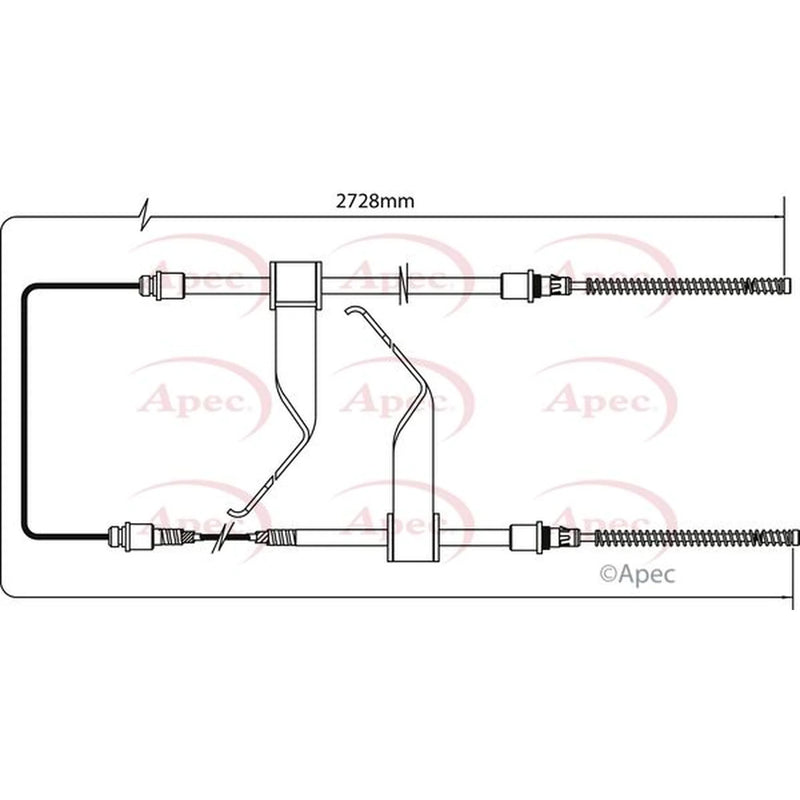 Apec Handbrake Cable Right Rear CAB1173