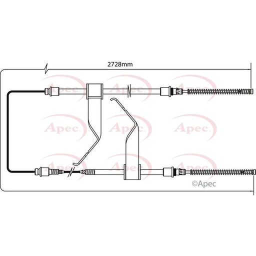 Apec Handbrake Cable Right Rear CAB1173