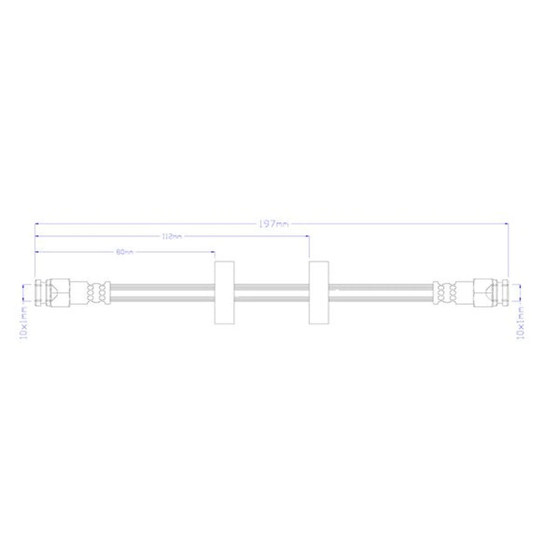 Juratek Brake Hydraulic Hose Line Rear fits Citroën Nemo 2009-2010 1.3 1.4