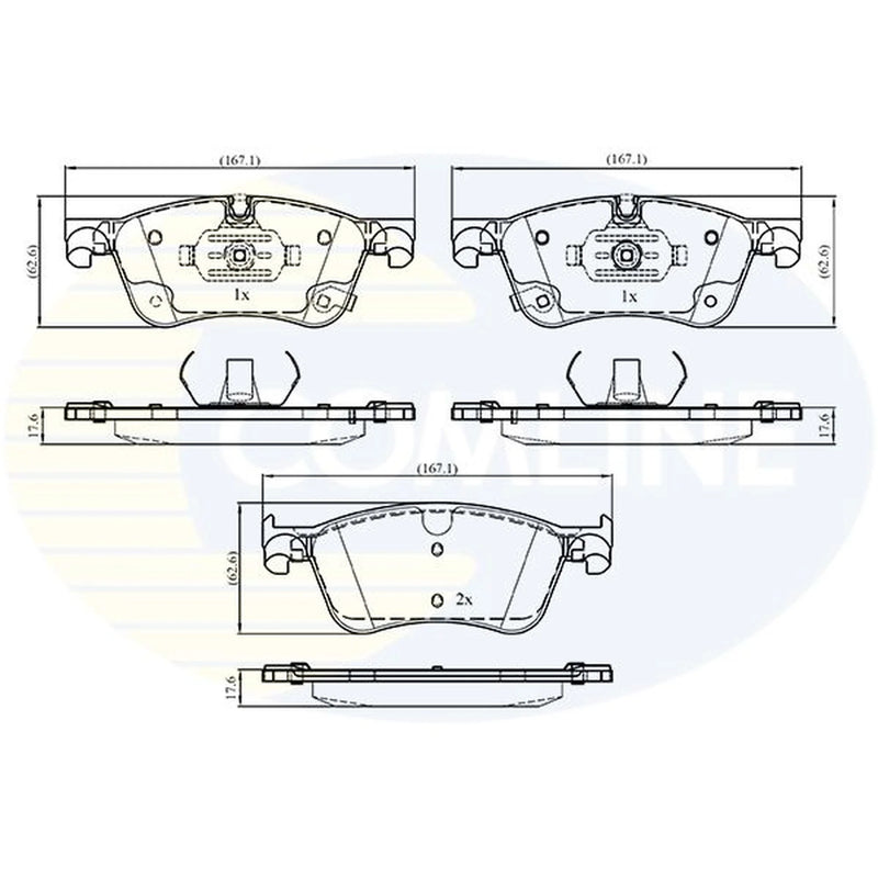 Comline Front & Rear Pads fits Nissan Qashqai III 2021 on 1.3