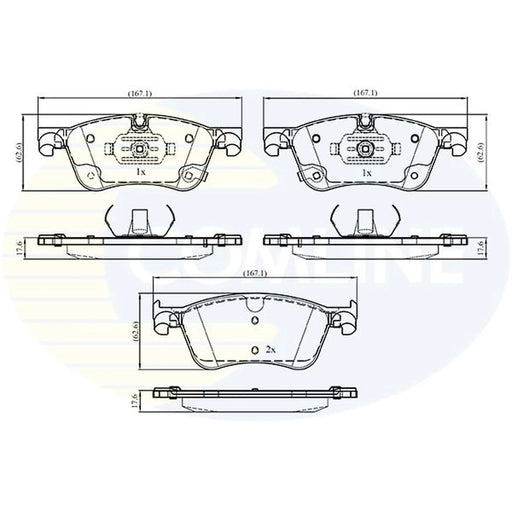 Comline 4 x Front Brake Pad Set fits Mercedes-Benz Citan Tourer 2021 on