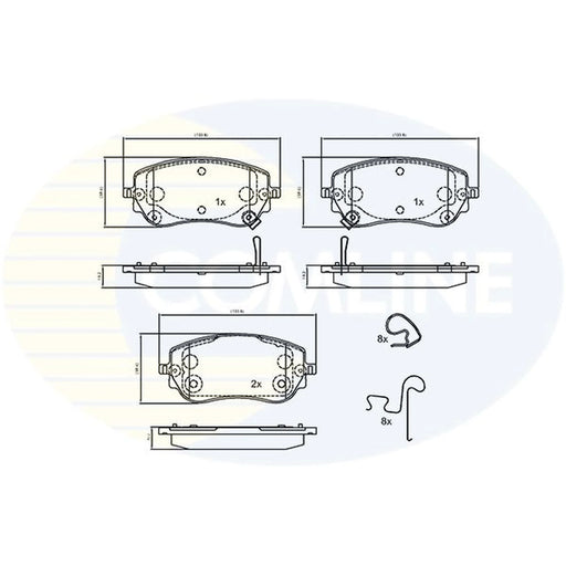 Comline 4 x Front Brake Pad Set fits Abarth 500E 2023 on