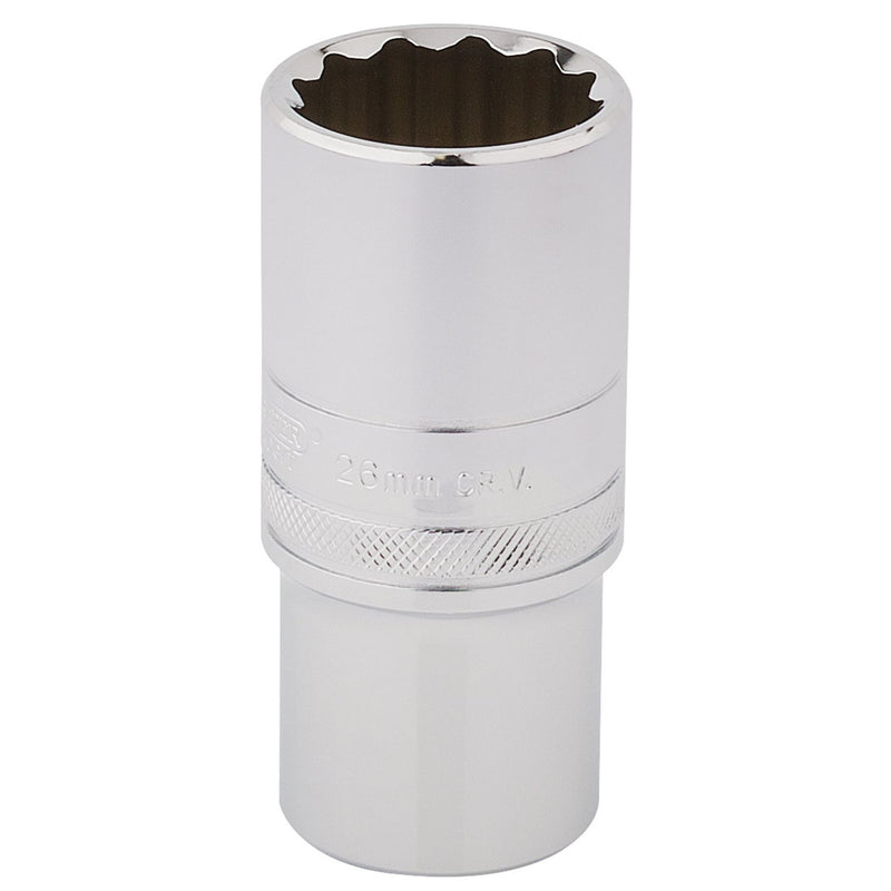 Draper HI-TORQ 12 Point Deep Socket, 1/2" Sq. Dr., 26mm 33838 Draper - Dynamic Drive