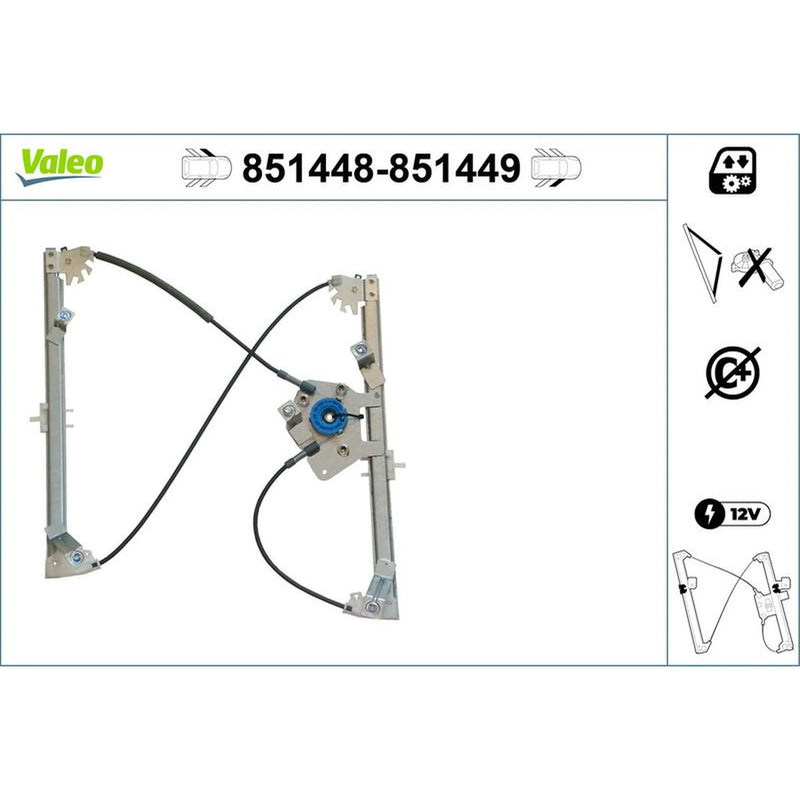 Valeo Electric Window Regulator Lifter Left Front 851448