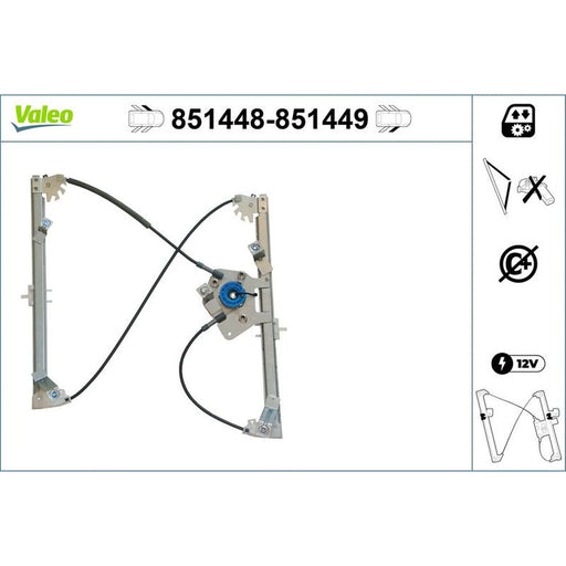 Valeo Electric Window Regulator Lifter Left Front 851448
