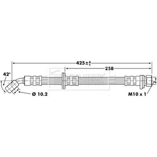 Borg & Beck Brake Hydraulic Hose Line Rear Left BBH6743