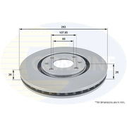 Comline Front Brake Discs & Pads fits Peugeot 406 1995-2004 1.8 2.1