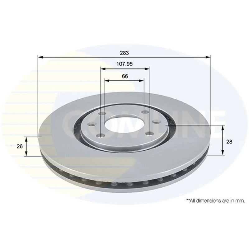 Comline Front Brake Discs & Pads fits Peugeot 406 1995-2004 1.8 2.1