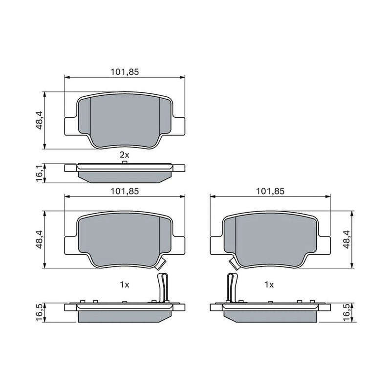 Bosch Front & Rear Pads fits Toyota Verso 2009-2018 1.6 1.8 2.0