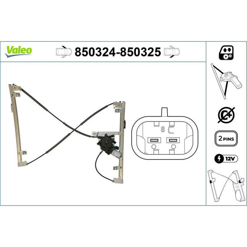 Valeo Electric Window Regulator Lifter Left Front 850324