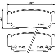 Mintex Rear Brake Pad Set fits Kia Sorento I 2002-2011 2.4 2.5 3.3 3.5