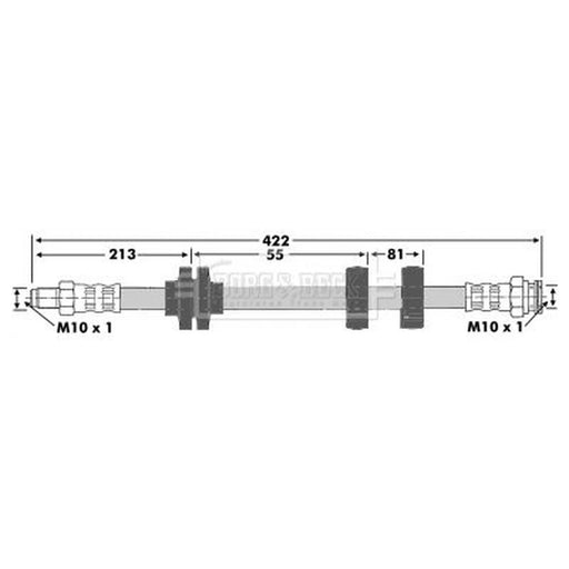 Borg & Beck Brake Hydraulic Hose Line Front Right BBH6719