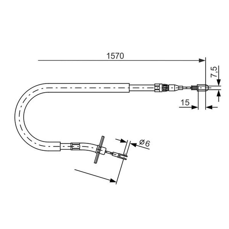 Bosch Handbrake Cable Left Rear 1 987 477 860