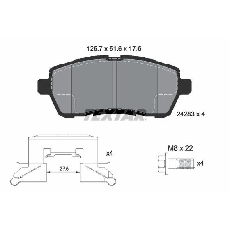 Textar Front Brake Pad Set 2428302