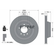 Textar 2 x Vented Rear Brake Discs 92151403-x2