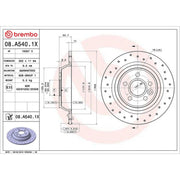 Brembo 2 x Perforated Rear Brake Discs 08.A540.1X-x2