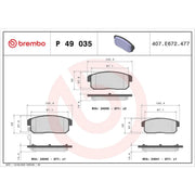Brembo 4 x Rear Brake Pad Set fits Mazda RX-8 2003-2012 1.3