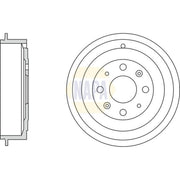 NAPA Brake Drum Assembly Rear fits Fiat Grande Punto 2005 on 1.2