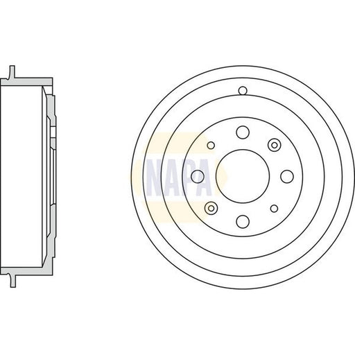 NAPA Brake Drum Assembly Rear fits Fiat Grande Punto 2005 on 1.2