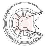 Apec Brake Disc Splash Guard Rear Right fits Audi A3 2004-2013 2.0