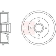 Apec Brake Drum Assembly Rear fits Citroën Saxo 1996-2004 1.1 1.4 1.5 1.6