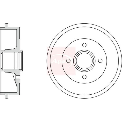 Apec Brake Drum Assembly Rear fits Citroën Saxo 1996-2004 1.1 1.4 1.5 1.6