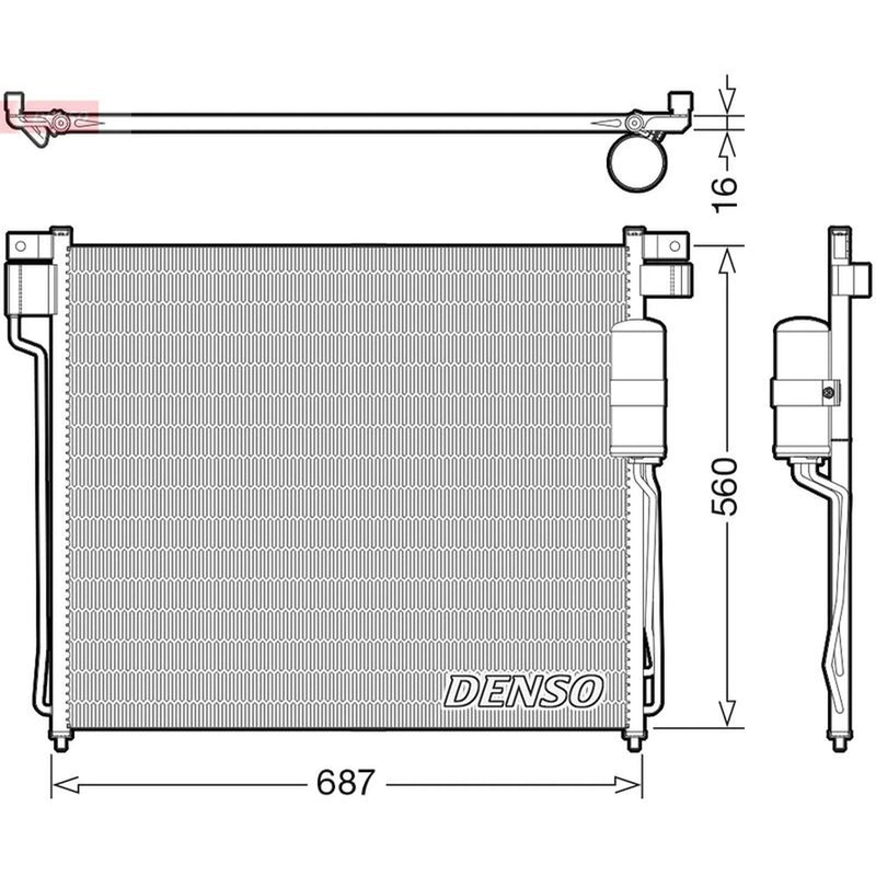 Denso Air Conditioning Condenser fits Nissan Navara NP300 2005-2007 2.5