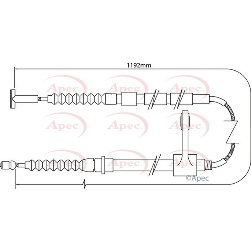 Apec Handbrake Cable Right Rear fits Alfa Romeo 156 1997-2005