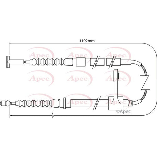 Apec Handbrake Cable Right Rear fits Alfa Romeo 156 1997-2005