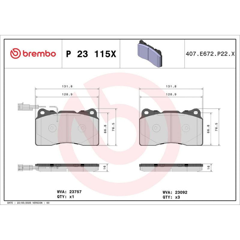 Brembo Front Brake Pad Set fits Alfa Romeo 159 2005-2012 1.8 1.9 2.0 2.2 2.4 3.2