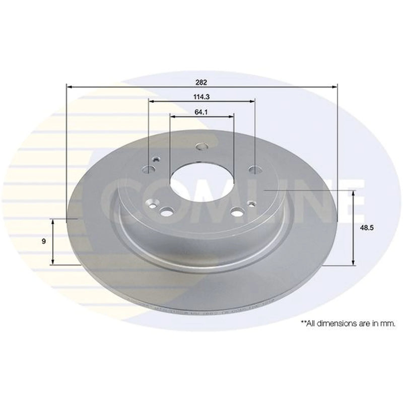 Comline 2 x Solid Brake Discs fits Honda Hr-V 2015 on 1.5 1.6