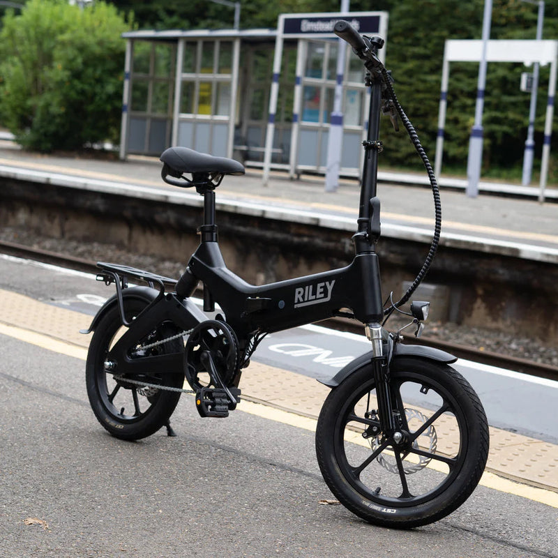 Riley RB1 Foldable E-bike - Black 45-50km Range 250w Motor UK Camping And Leisure - Dynamic Drive
