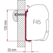 Fiamma As 350 Adaptor Bracket For F45 F70 Awning Motorhome Caravan Fitting Kit 98655-504 Fiamma - Dynamic Drive
