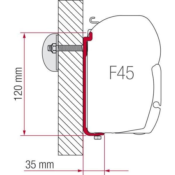 Fiamma As 400 Adaptor Bracket For F45 F70 Awning Motorhome Caravan Fitting Kit 98655-505 Fiamma - Dynamic Drive