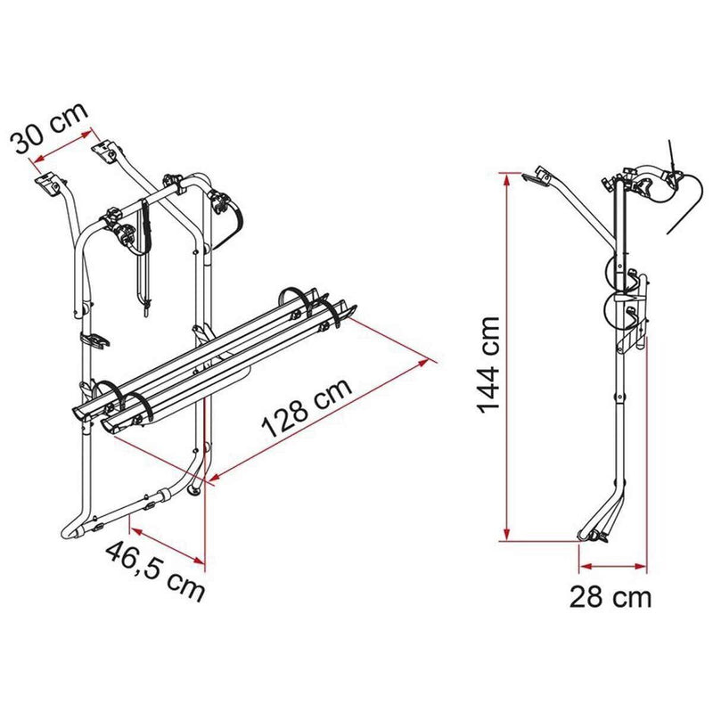 Fiamma Carry-Bike 2 Bike Carrier for VW T5 D / T6 D Rack Deep Black (02096-79A) Fiamma - Bars 4 Cars