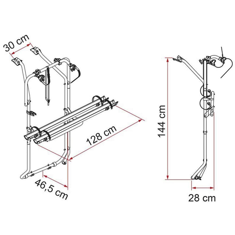 Fiamma Carry-Bike 2 x Bike Rack Carrier for VW T5 D / T6 D (02096-79-) Fiamma - Bars 4 Cars