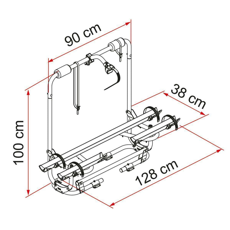 Fiamma Carry Bike Caravan XLA Pro 200 with Black Trim A Frame Cycle Bicycle Rack Fiamma - Bars 4 Cars