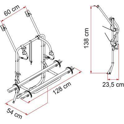 Fiamma Carry Bike Volkswagen VW T4 With Single Rear Door 2 Bicycle Cycle Carrier Fiamma - Bars 4 Cars